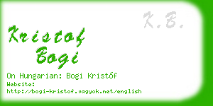 kristof bogi business card