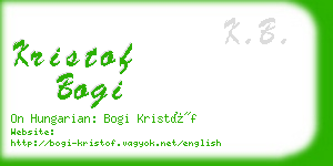 kristof bogi business card